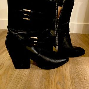 Michael Kors black buckle boots. Size 9